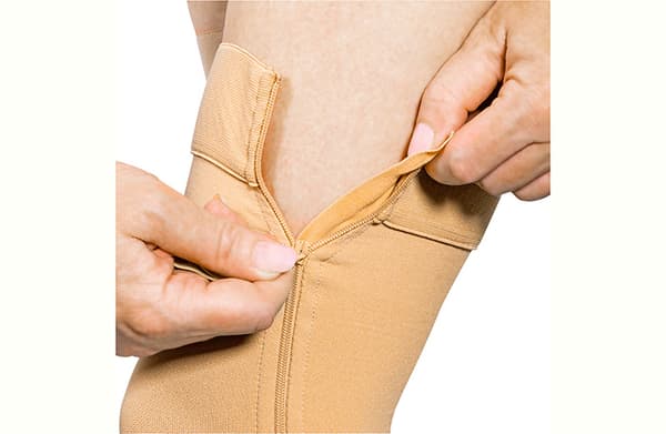 Tukisukat - kompressio - vetoketjulla, polven ylittävät sukat Deluxe XXL