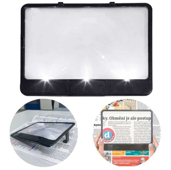 Ljusstark läsförstoringsglas med LED-ljus