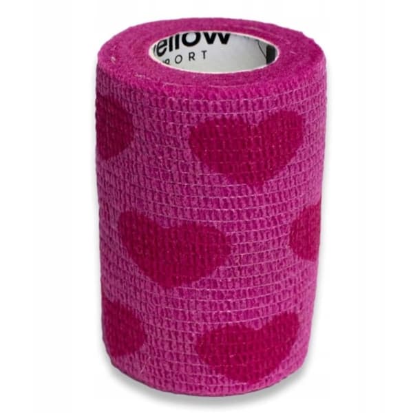 Sammenhængende bandage 7,5 cm x 4,5 m lyserød med hjerter