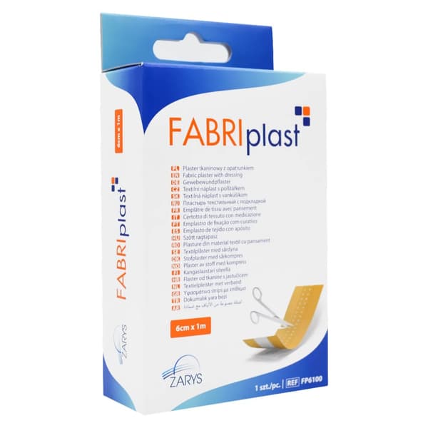 Stofplaster med forbinding 6 cm x 1 m FABRIplast