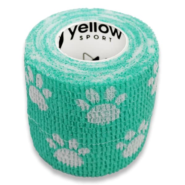 Sammenhængende bandage 5cm x 4,5m grønne poter