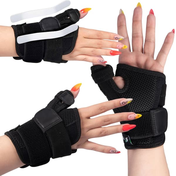 Handleds- och tummestabilisator med skena