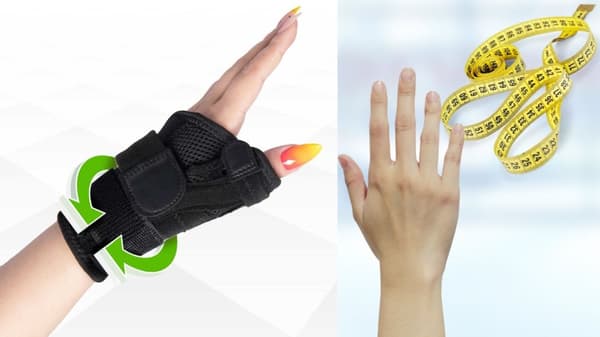 Handleds- och tummestabilisator med skena