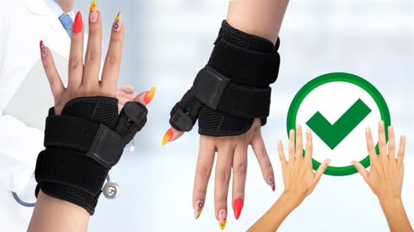 Handleds- och tummestabilisator med skena