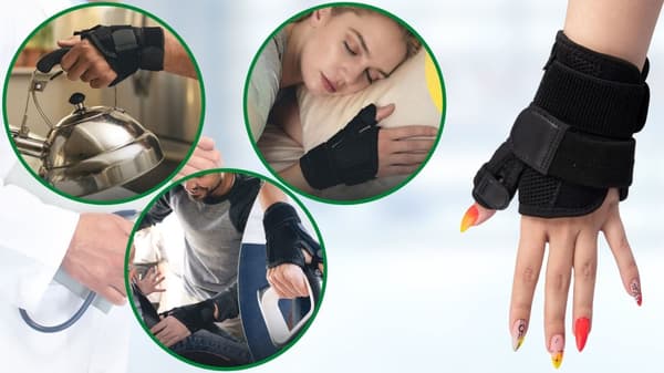 Handleds- och tummestabilisator med skena