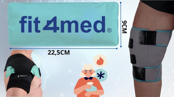 Knästöd med 3 varma/kalla gelkuddar