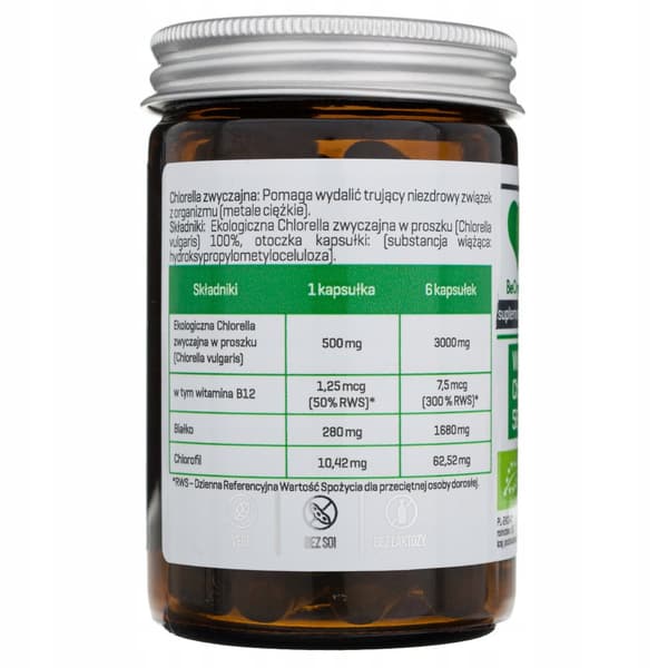 BE ORGANIC Chlorella Bio 500 mg økologiske grønne mikroalger 50 kapsler