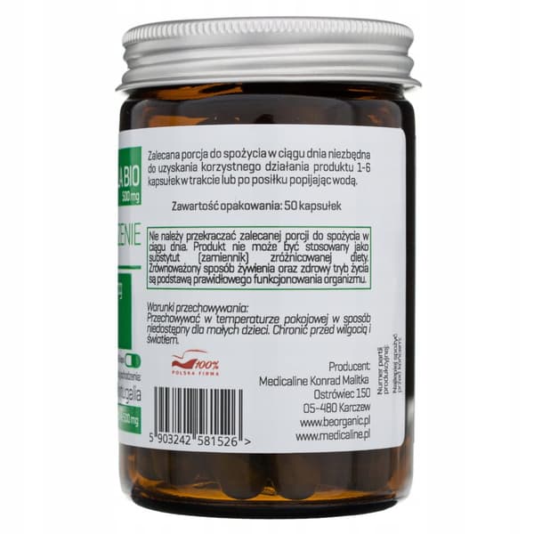 BE ORGANIC Chlorella Bio 500 mg økologiske grønne mikroalger 50 kapsler