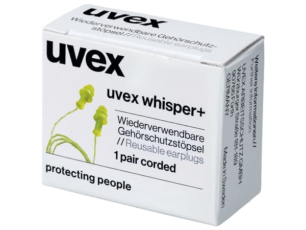 Uvex 2111212, Återanvändbara öronproppar, I öra, Grön, Kabel, 27 dB, Låda