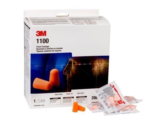 3M 1100, Engangsøreplugg, Oransje, Boks, 200 stykker