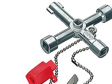 Knipex 00 11 03, Metallisk, Rød, Støpt sink, 4 ben, 4 hoder, Sirkel, firkant, Trekant, 5,6,8 mm