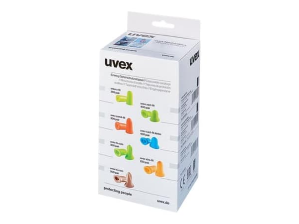 uvex com4-fit - Öronproppar - engångsvara - kula - S - NRR: 33 dB - polyuretanskum - ljusorange par (paket om 300)