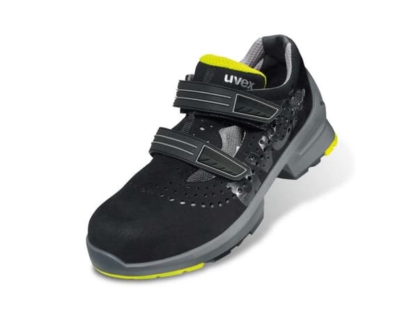 Uvex 85428, Unisex, Voksen, Vernesandaler, Sort, Limefarget, ESD, S1, SRC, Hekte og malje