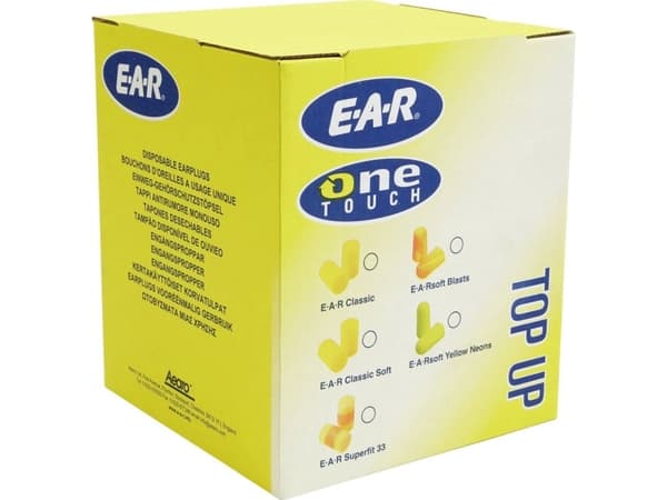 3M E-A-R Classic, Återanvändbara öronproppar, I öra, Gul, Trådlös, 28 dB, Polyvinylklorid (PVC)