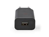 Laddare vägg NEDIS 2.4 A 1 x USB-A svart Svart