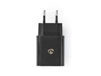 Laddare vägg NEDIS 3.0 A USB QC svart Svart