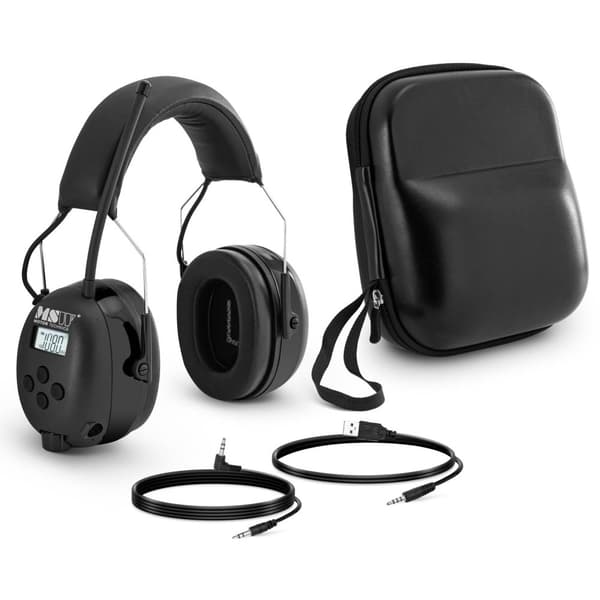 MSW Bluetooth-kuulosuojaimet - Mikrofoni - LCD-näyttö - Ladattava akku - Musta