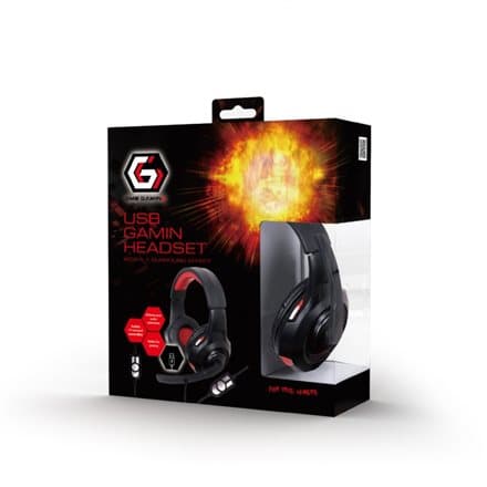 Gembird GHS-U-5.1-01 headphones/headset Wired Head-band Gaming Black, Red