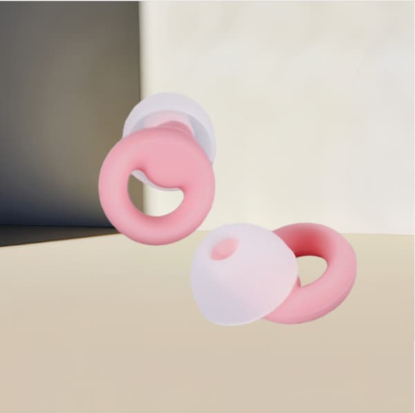 INF Støjreducerende ørepropper - Pink silikone, 1 par