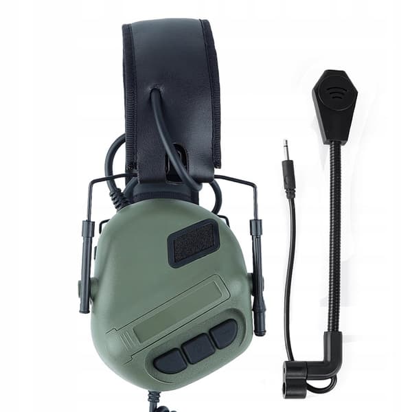 MILITARY Tactical PROFESSIONAL vihreät mikrofonikuulokkeet
