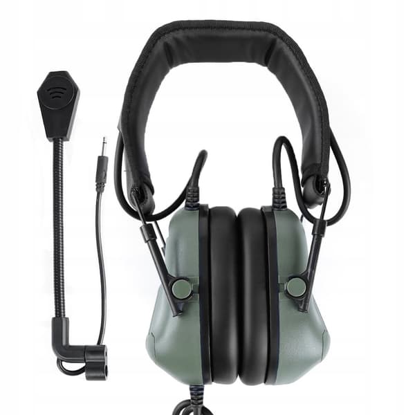 MILITARY Tactical PROFESSIONAL vihreät mikrofonikuulokkeet