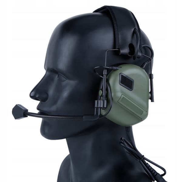 MILITARY Tactical PROFESSIONAL vihreät mikrofonikuulokkeet