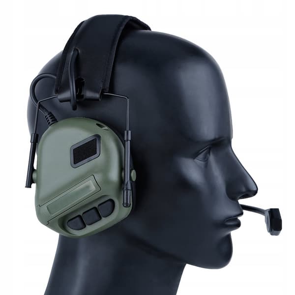 MILITARY Tactical PROFESSIONAL vihreät mikrofonikuulokkeet