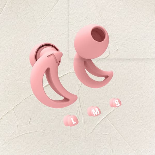INF Halvmåneformade brusreducerande silikonöronproppar - 1 par Rosa