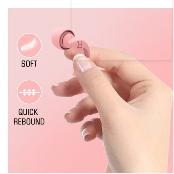 INF Halvmåneformade brusreducerande silikonöronproppar - 1 par Rosa