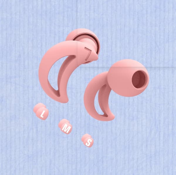 INF Halvmåneformade brusreducerande silikonöronproppar - 1 par Rosa