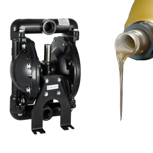 Industriel luftdrevet membranpumpe, 35 GPM flow, 120 PSI kapacitet,Sort