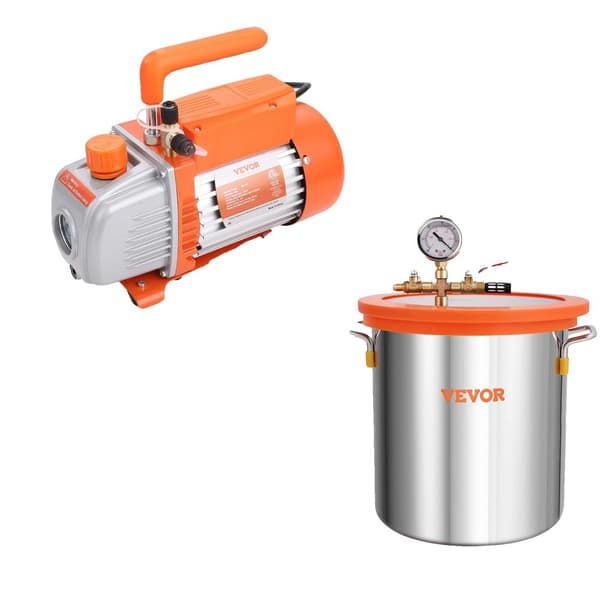 Vakuum Pumpe og Kammer Kit, 3,5 CFM Kapacitet, 5 Gallon Kapacitet,3,5CFM 5 Gallon