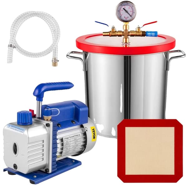 VEVOR Vakuumpumpe, 1.8CFM - 4CFM Ydelse, 2 Gallon til 5 Gallon Kammerstørrelse,4CFM 3Gallons 3CFM 3Gallon