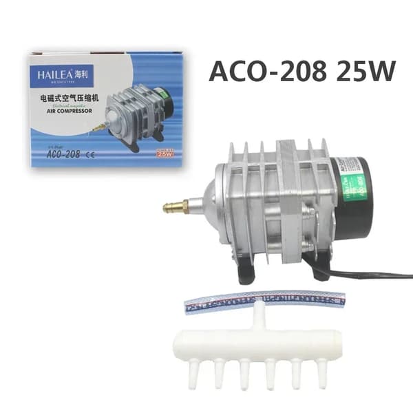 Högpresterande Fisk Syrepump, Finns i 45W, 30W, 25W Alternativ,ACO-208 25W, EU-adapter 220V-50HZ