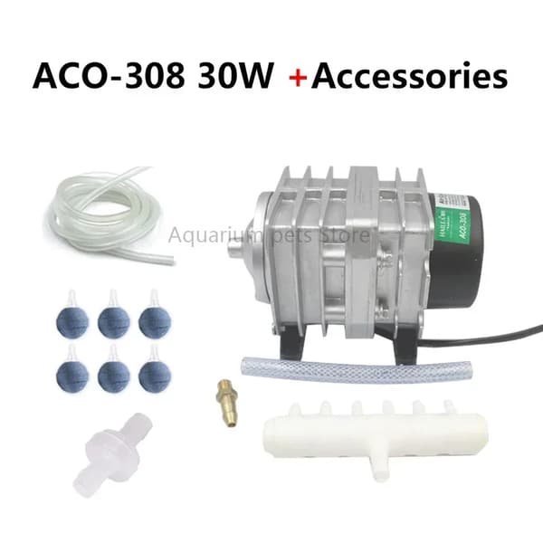 Korkean Tehon Kalojen Happipumppu, Saatavana 45W, 30W, 25W Vaihtoehtoina,ACO-308Lisävarusteet, EU-adapteri 220V-50HZ