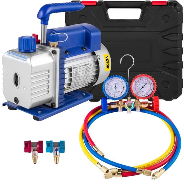 VEVOR-imukone, useita virtausnopeuksia, kestäviä tehovaihtoehtoja,EU, 4CFM 1-3 HP Mittari