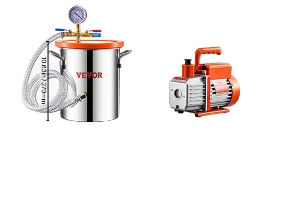 Vacuumkammerkit, 3 gallons kapacitet, 3,5 CFM pumpeydelse,3.5 CFM 3 Gallon