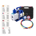 Miniatyrbillede 1 af 4: Vakuumpumpe, 4,8 CFM flowrate, 1/3 HK effekt, komplet kølemiddelværktøjssæt,4.8CFM