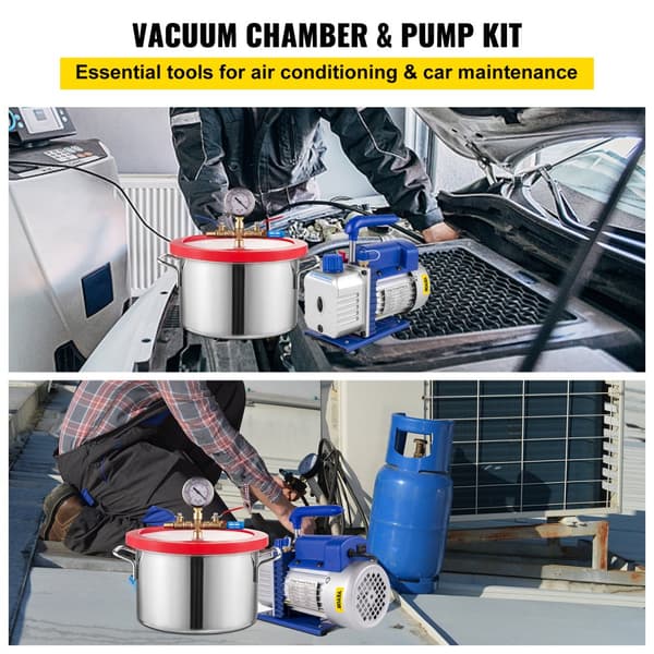 Vakuumkammerkit, 1,5 gallon, 3 CFM pumpe