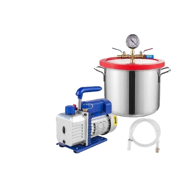 Vakuum Degasser Kammer Kit, 1,5 Gallon Kapacitet, Kraftfuld 3 CFM Pumpe, Holdbar Rustfrit Stål Konstruktion