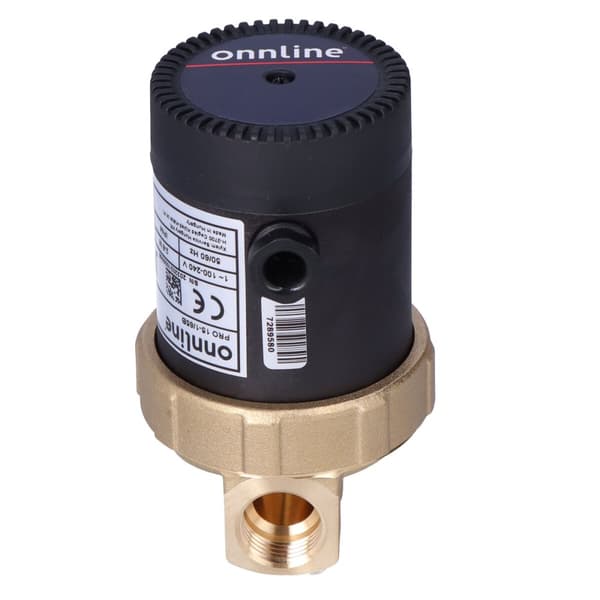 Elektroninen juomaveden kiertovesipumppu, Onnline Pro 15-1/65 B, 1Rp 1/2 tuuman kierreliitännällä, täydellinen takaiskuventtiilillä ja kannella