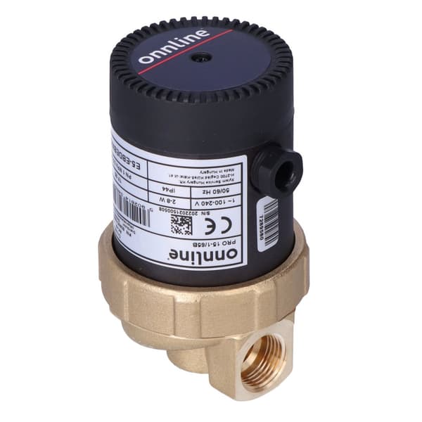 Elektroninen juomaveden kiertovesipumppu, Onnline Pro 15-1/65 B, 1Rp 1/2 tuuman kierreliitännällä, täydellinen takaiskuventtiilillä ja kannella