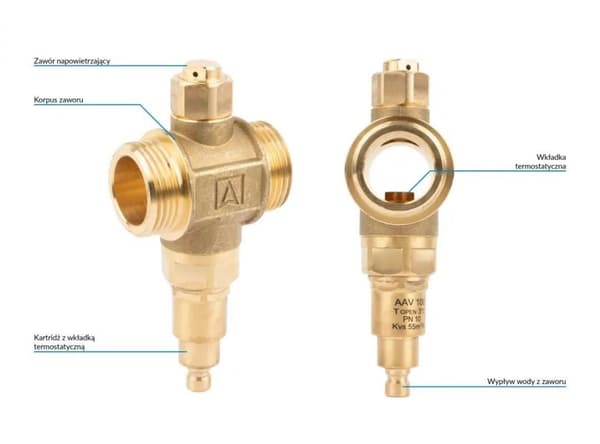 Jäätymissuojaventtiili AAV 100, G 1 tuuma, PN10, Kvs 55 m3/h, avautumislämpötila 3°C