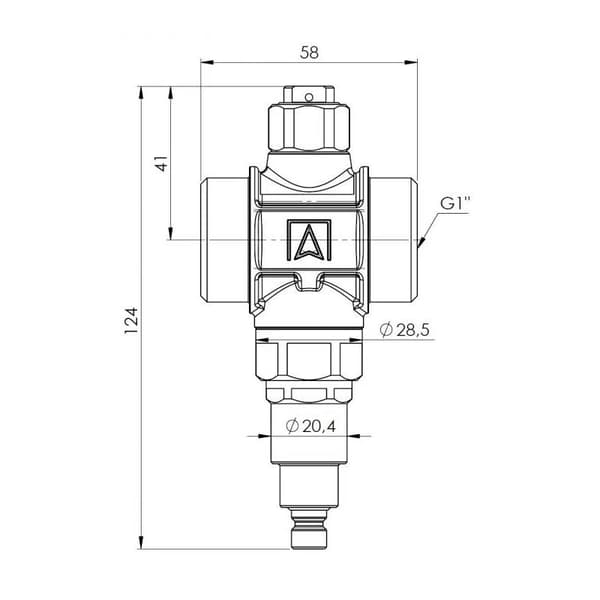 Jäätymissuojaventtiili AAV 100, G 1 tuuma, PN10, Kvs 55 m3/h, avautumislämpötila 3°C