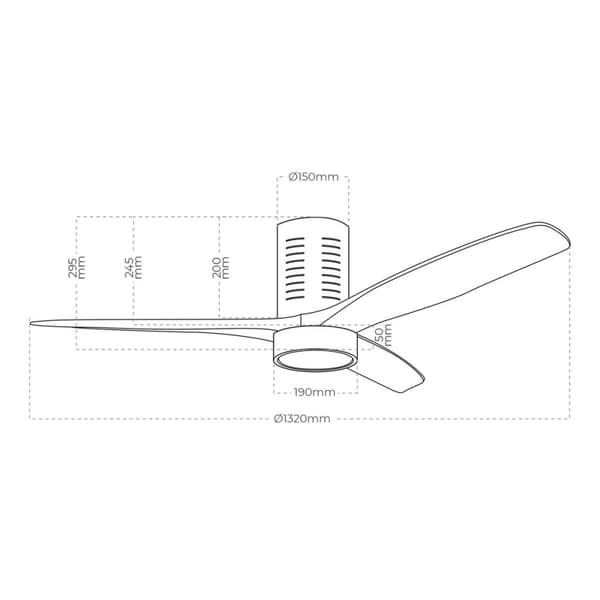 Kattotuuletin valolla EDM 33823 Kara 30 W 2190 Lm