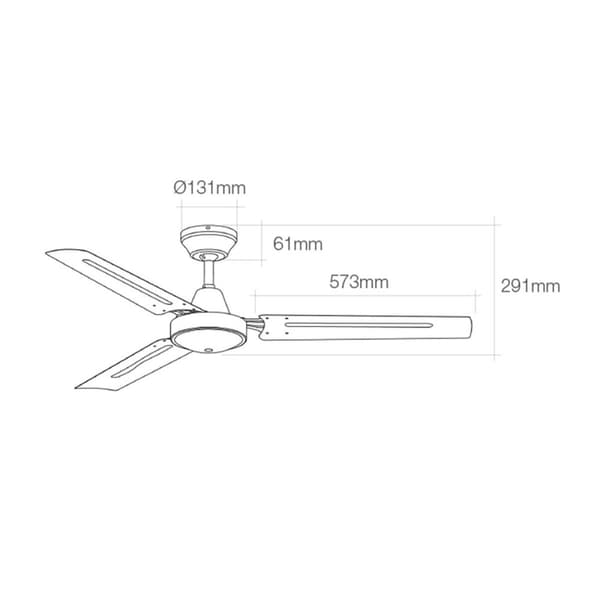 Loftsventilator EDM 33981 Hvid 60 W Ø 140 cm industriel