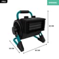 Miniatyrbild 5 av 8: VONROC PRO Elektrisk värmefläkt – 2000W/3000W – Keramisk