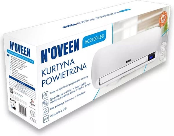 Novena - Premium Aircooler - Luftkylare och värme - Varm och kall luft - För på väggen / Väggmontering - Luftkonditionering utan avgasslang - Mobil lu