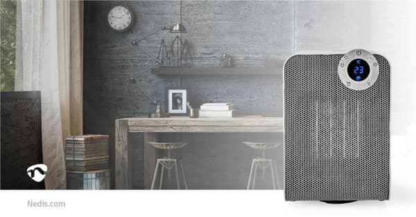 Nedis SmartLife keraaminen PTC-tuuletinlämmitin | Wi-Fi | 1800 W | 3 Lämpöasetusta | Oskillaatio | Näyttö | 15 - 35 °C | Android™ / IOS | Valkoinen
