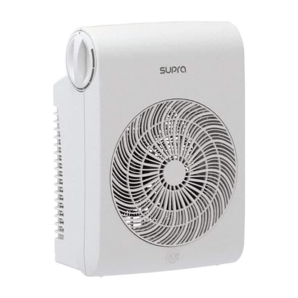 SUPRA - Blåsande - 2500W - Vit - 2 hastigheter - Termostat - Sommarfläkt